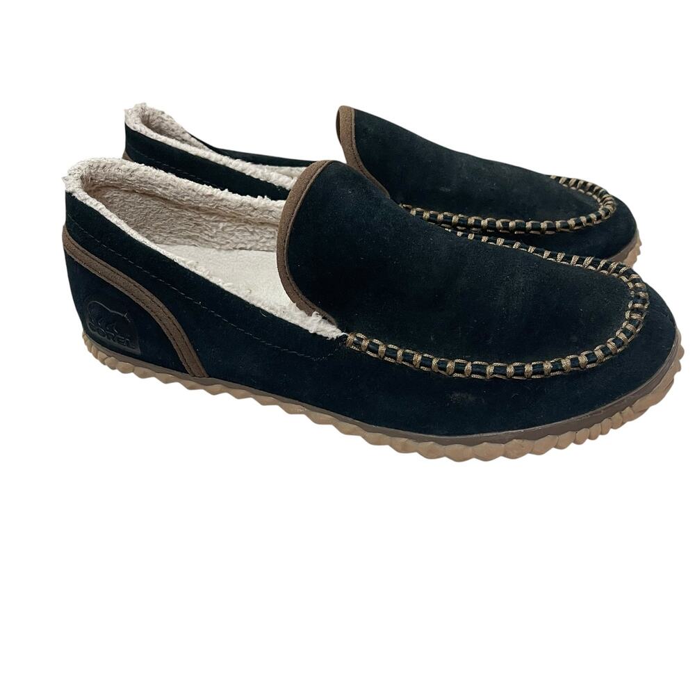Sorel Dude Mocasines Men’s Black Suede Shoes/ Slippers Size 8.5 Indoor Outdoor